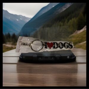 I Love Dogs Keychain - Black and Red
